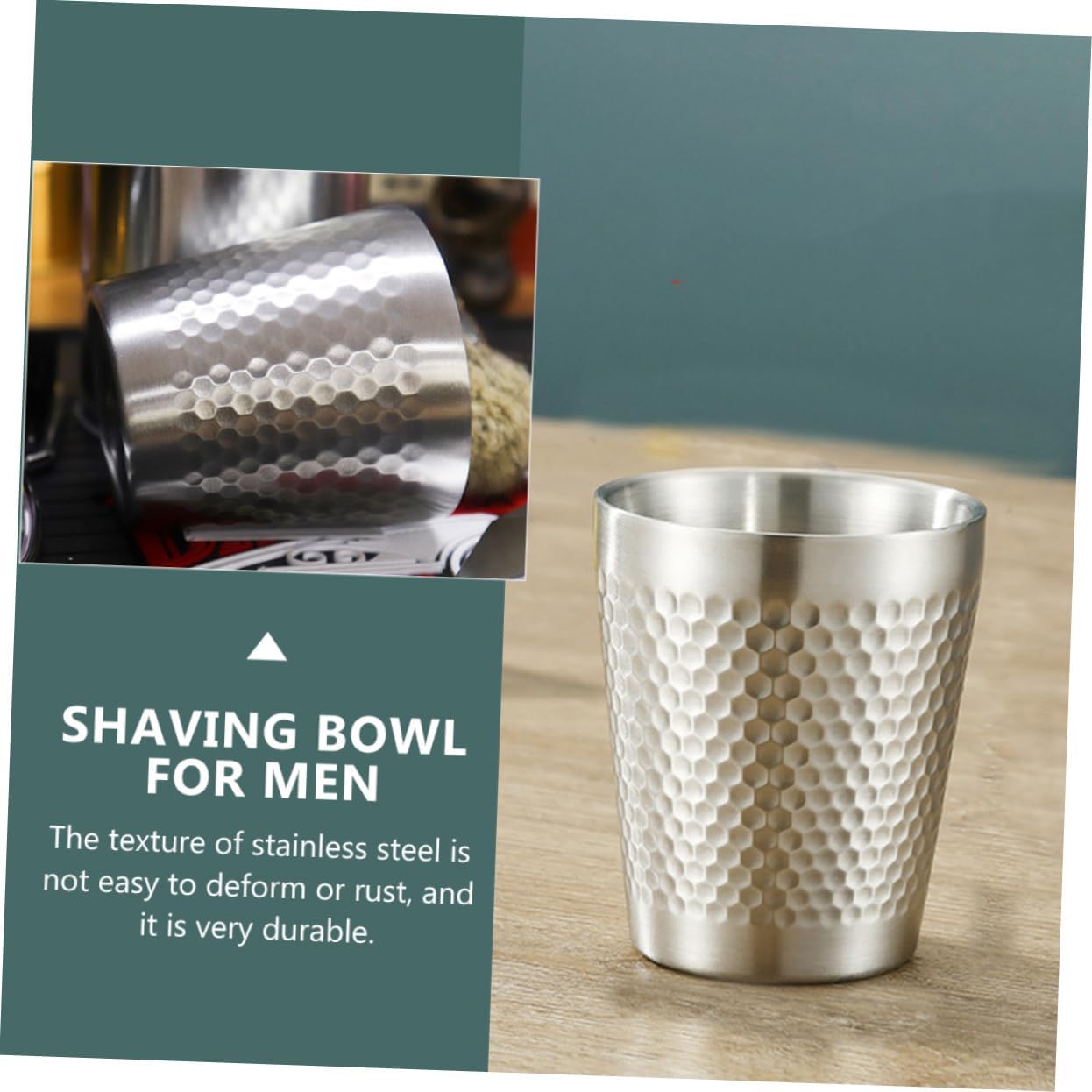 DOITOOL 3pcs Stainless Steel Shaving Bowl Capacity Men's Shaving Bowl for Soap Sandalwood
