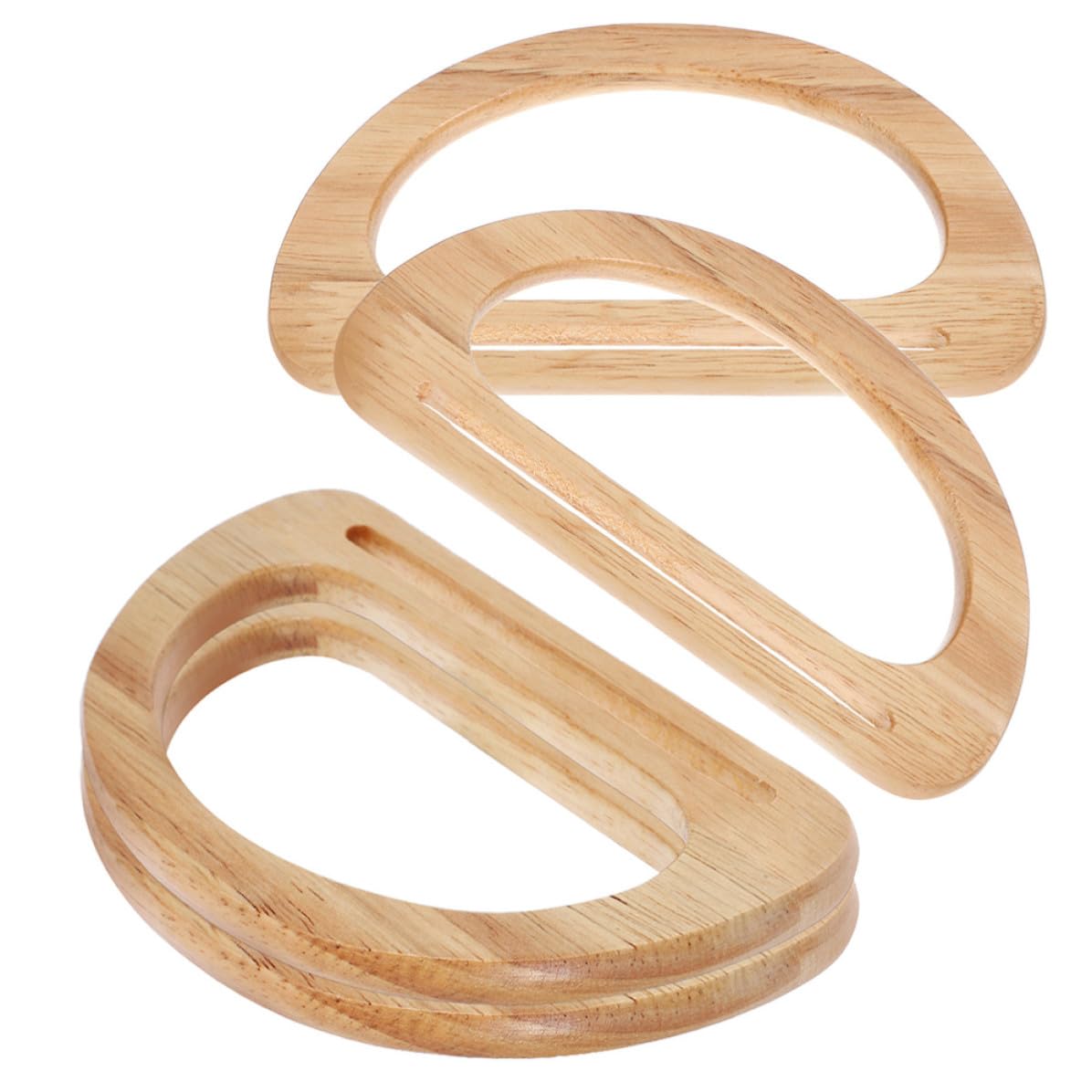 Asas de bolso de madera en D: pack de 4 piezas ergonómicas de color beige para tus diseños DIY