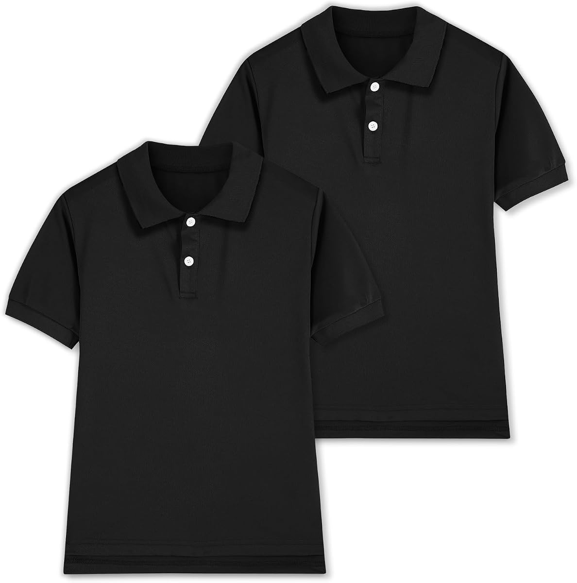 Paquete de 2 polos para niños de piqué, camisas de uniforme escolar para niños de 5 a 14 años