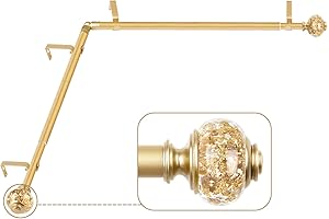 Corner Window Curtain Rod: USFOOK Bay Window Curtain Rods 48 to 84...