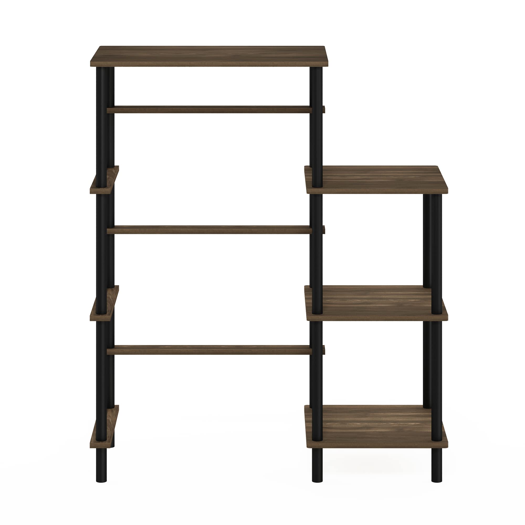 Furinno Turn-N-Tube Scaffale da cucina senza attrezzi alto, Columbia Noce/Nero