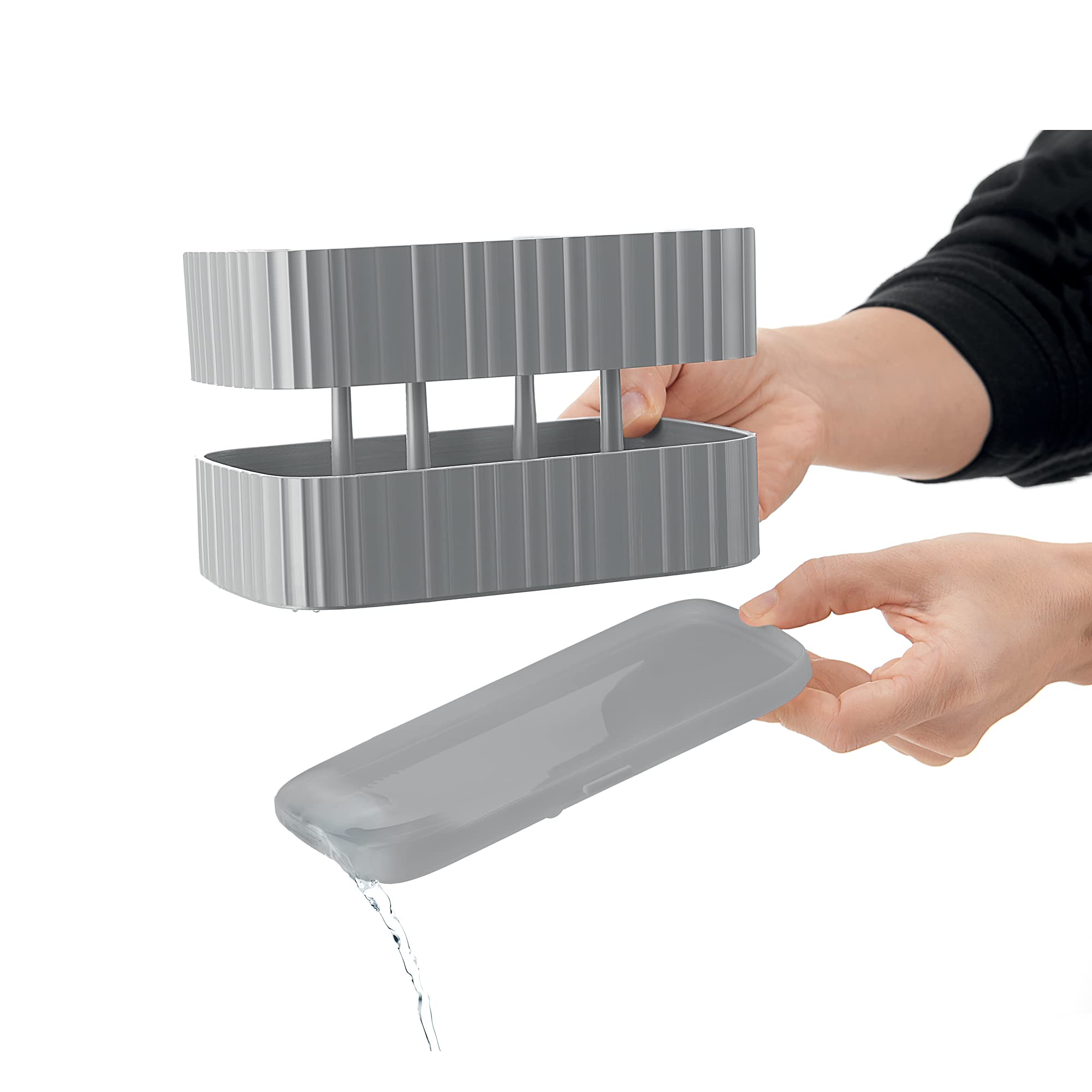 Guzzini - Eco-Kitchen DRAIN&SAFE, Scolaposate - Grigio Opaco, 17x10xh11 cm - 17820033
