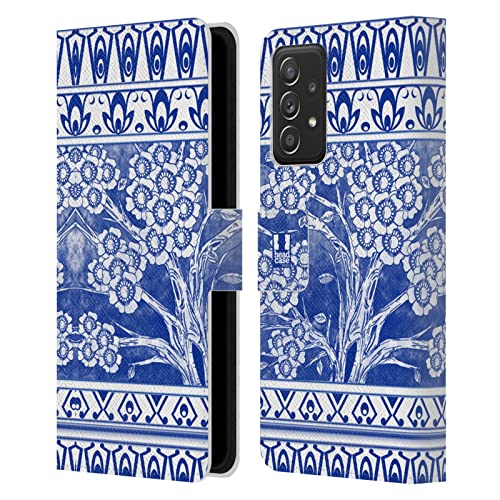 Étui portefeuille en cuir Galaxy A53 5G antichoc et porte-cartes au motif pot chinois