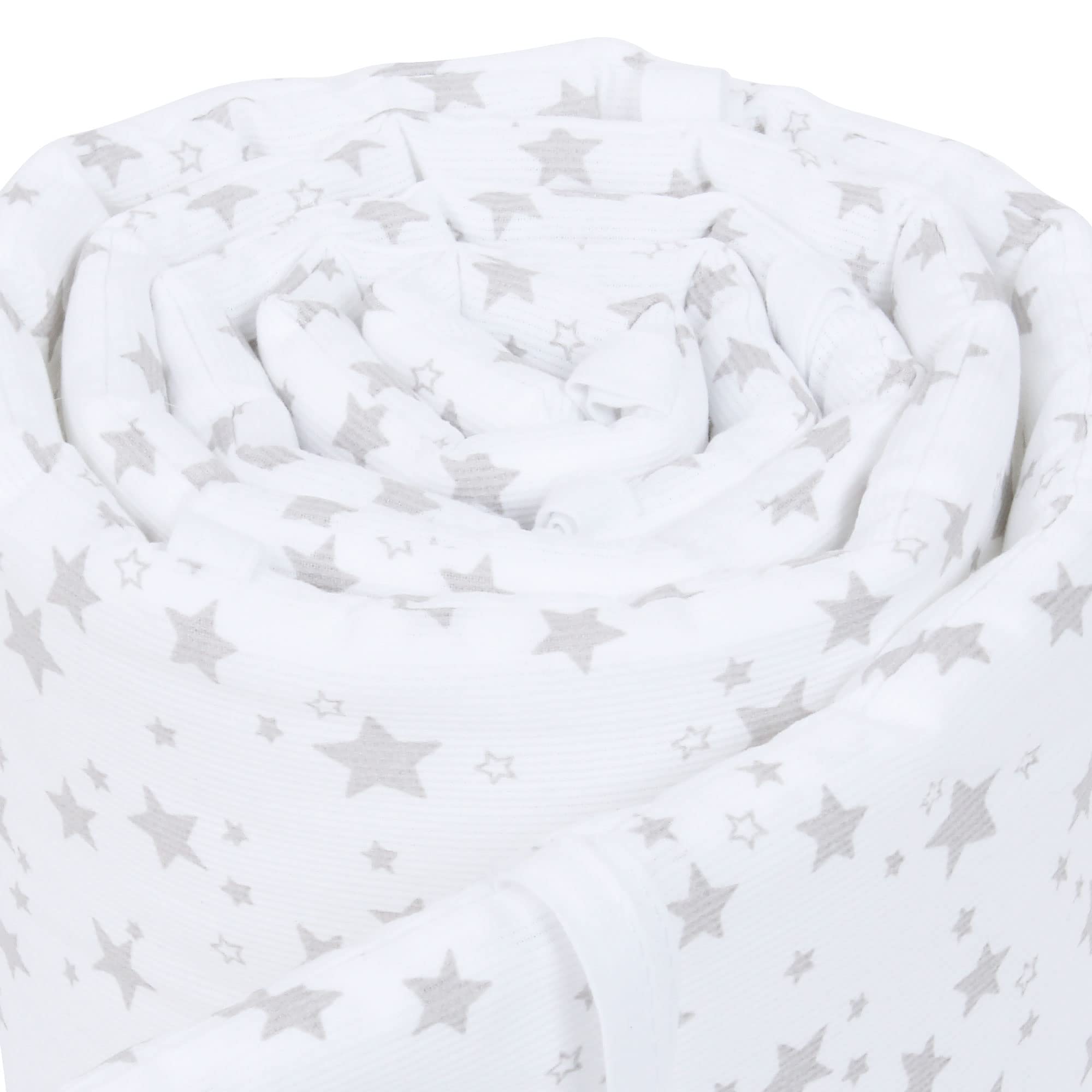 babybay Nestchen Piqué passend für Modell Boxspring XXL, weiß Sterne perlgrau