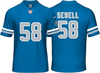 Custom Mens/Women/Youth Football Stitched T-Shirt for Sports Fan Blue No Brand/Logos
