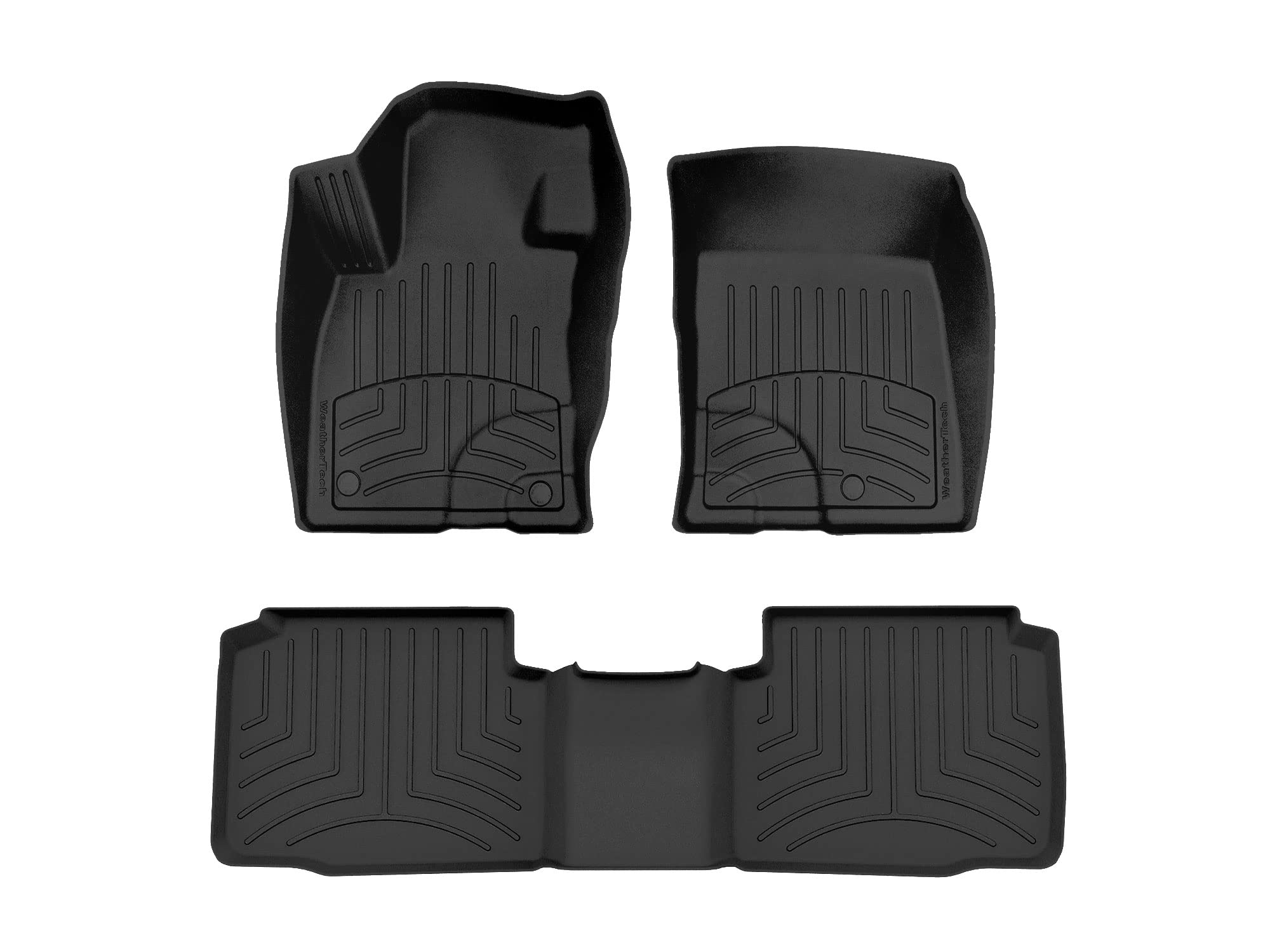 WeatherTechFloorLiner HP Custom Fit Floor Mats for Hyundai Santa Fe - 1st & 2nd Row (441656-1-2IM), Black