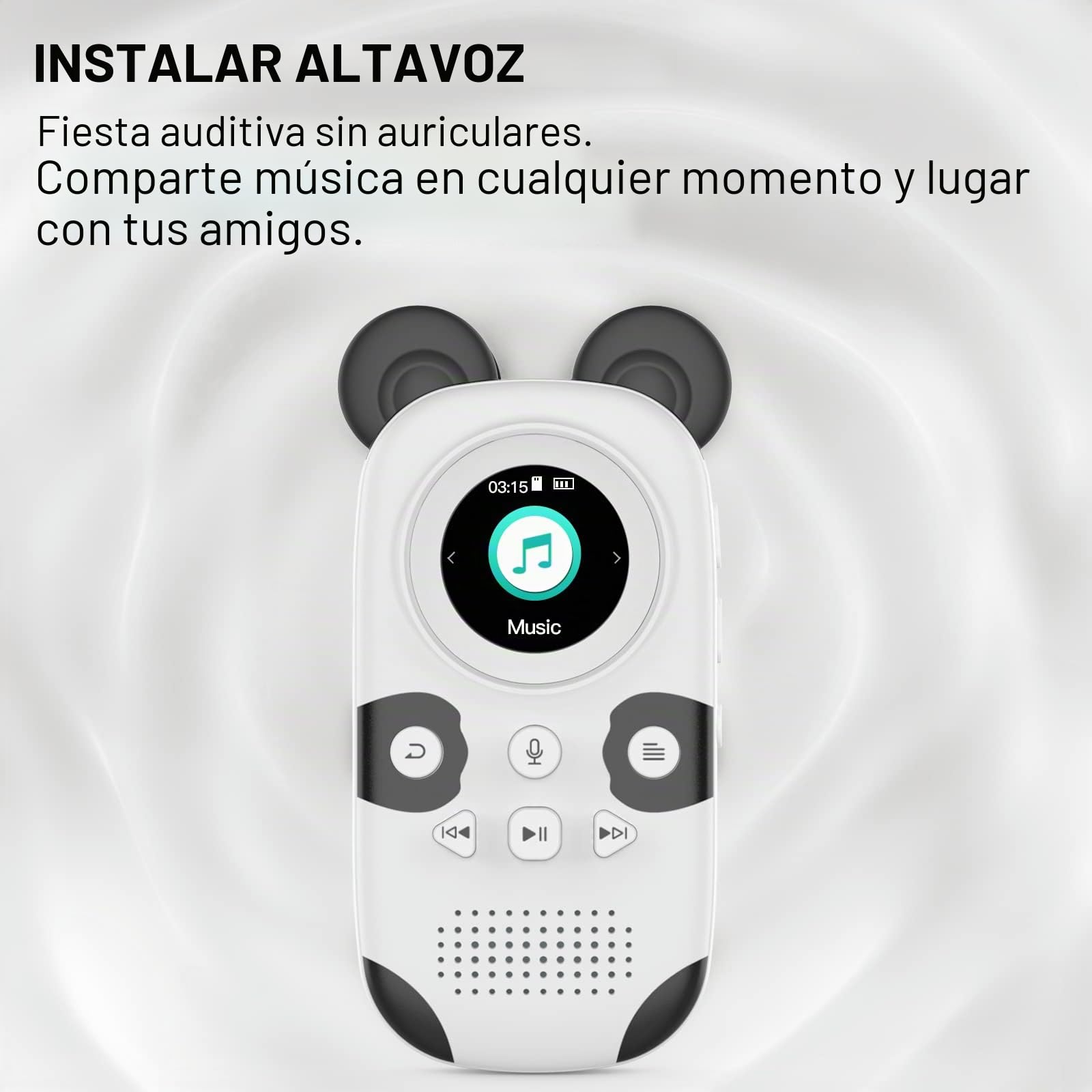 Reproductor MP3 para niños de 32 GB Bluetooth 5.0 con Altavoz para Auriculares Soporta Radio FM, Despertador, grabación con botón ON, función cronómetro