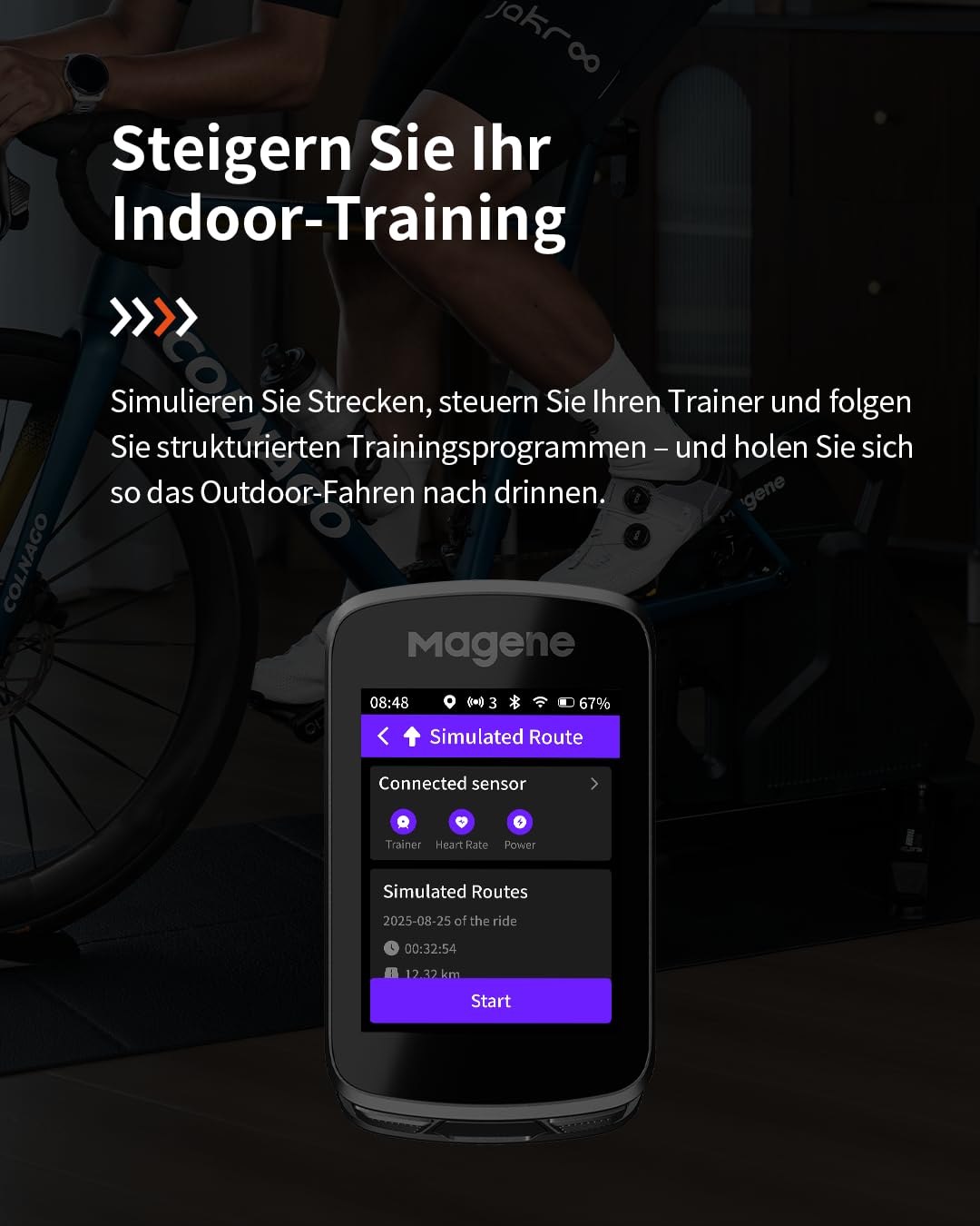 Magene C606 Pro GPS-Fahrradcomputer, Kartennavigation, Multi-Szenario ClimbPro, 2,8-Zoll-Farb-Touchscreen, Indoor-Training, Cycling Dynamics