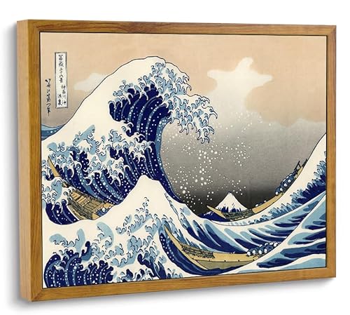ARTZIO Vintage Framed Canvas Art – The Great Wave off