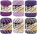 Variety Assortment Lily Sugar'n Cream Yarn 100 Percent Cotton Solids and Ombres (6-Pack) Medium Number 4 Worsted Bundle with 4 Patterns (Asst 32)
