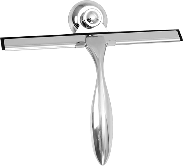 Top 3 Shower Screen Squeegee  25 x 19cm Glass Cleaner  Durable and Reliable  Window Cleaning Equipment  Suction hook - Long Non-Slip Handle  Quick and Efficient Cleaning  Lightweight