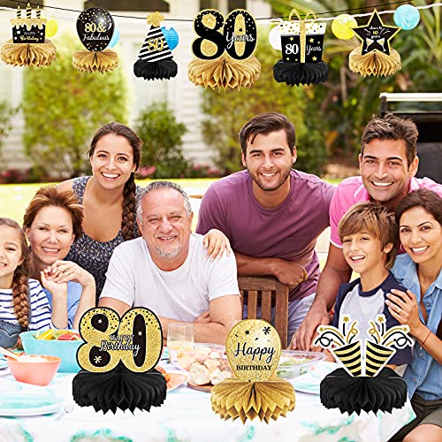 9 Pieces 80Th Birthday Decoration 80Th Birthday Centerpieces For Tables Decorations Cheers To 80 Years Honeycomb Table Topper For Men And Women Eighty Years Birthday Party Decoration Supplies(80Th) #TOP5