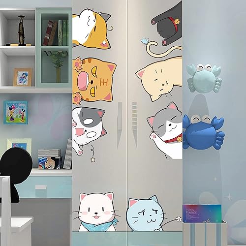 Miniatura 6 de Calcomanías de pared de gato, decoración de pared de gato, se adhiere a la ventana para el aula, lindas calcomanías de gatito, decoración para