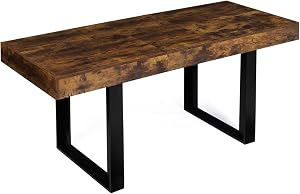 IDMarket - Mesa de comedor rectangular extensible PHOENIX 4-8 personas Madera efecto antiguo y negro 160-200 cm
