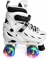 Patins Clássicos Quad Ajustável Branco M 34-37 Yuupi