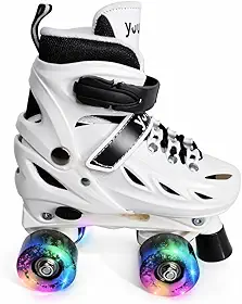 Patins Clássicos Quad Ajustável Branco M 34-37 Yuupi