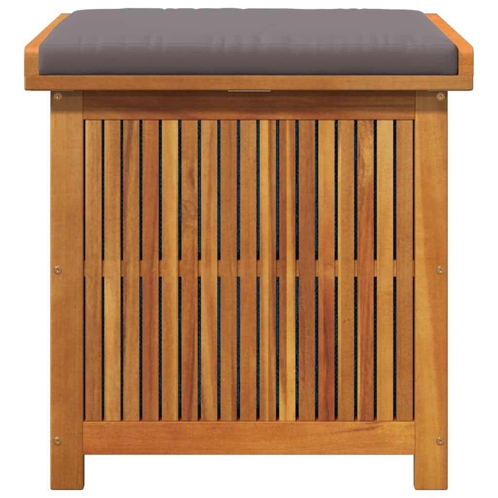 Scatola per cuscini esterni, 60 x 50 x 61 cm, acacia massiccia | Con Coperchio, Borsa Impermeabile Interno, Doghe Ventilate, Stoccaggio Giardino