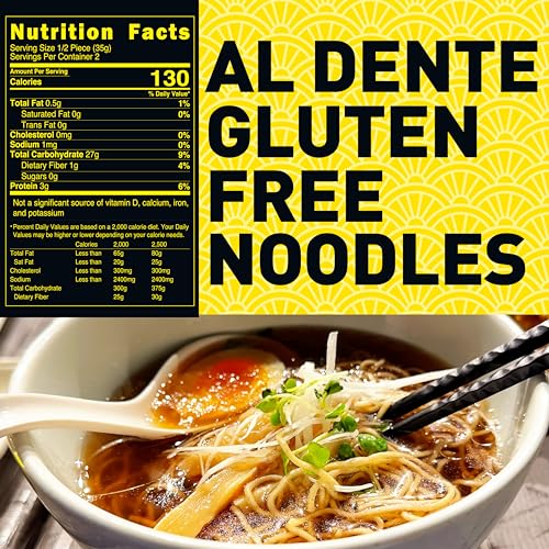 Real Naturals Gluten Free Ramen Noodles Low Sodium Ramen (10 Pieces) Plain Ramen Noodles. Restaurant Grade. Japanese Healthy Ramen Noodles From Brown Rice thumb #5