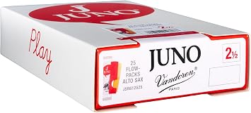 Vandoren JUNO Alto Saxophone Reeds, Strength 2.5, Box of 25, JSR6125
