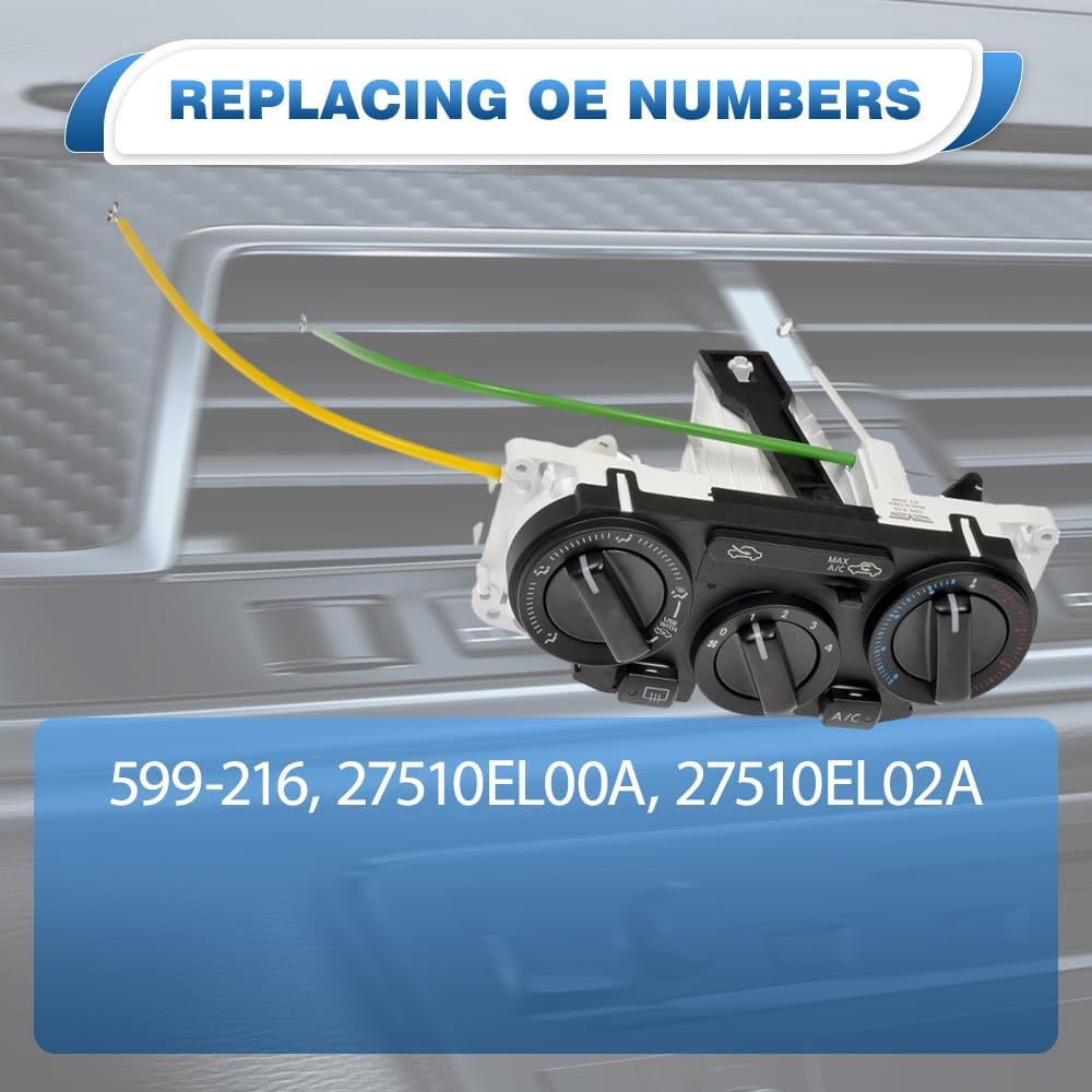 599-216 HVAC Control Module, AC Heater Climate Control Panel, Heater Climate Control Module Compatible with Nissan Versa 2007 2008 2009 2010 2011, Replace 27510EL02A, 27510EL00A