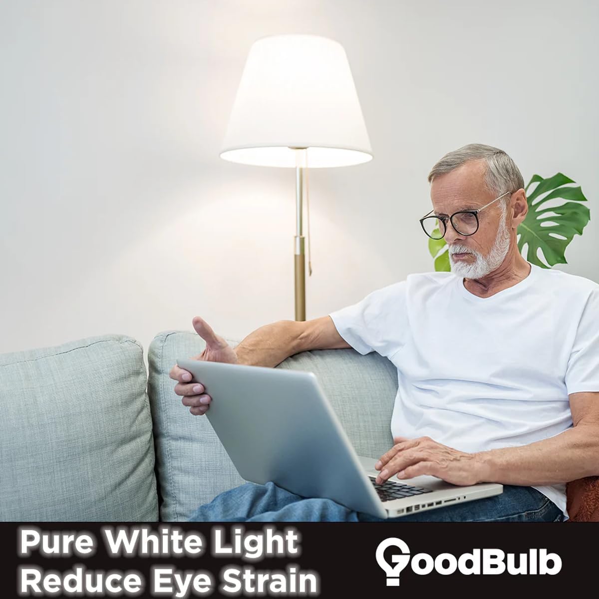 GoodBulb 9W LED A19 Bulb Dimmable Xtreme Life - High CRI Platinum Pure White Light 810 Lumens 5000 Kelvin Rough Service - Long-Lasting 25,000 Hours (4 Pack)