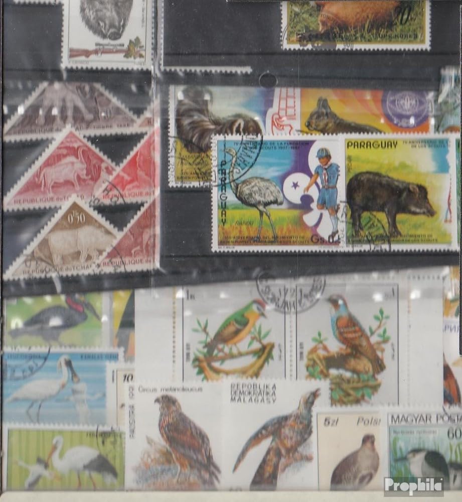 Lot 1.000 Timbres Animaux Divers – Mammifères, Singes, Dinosaures, Éléphants – Collection Authentique Prophila