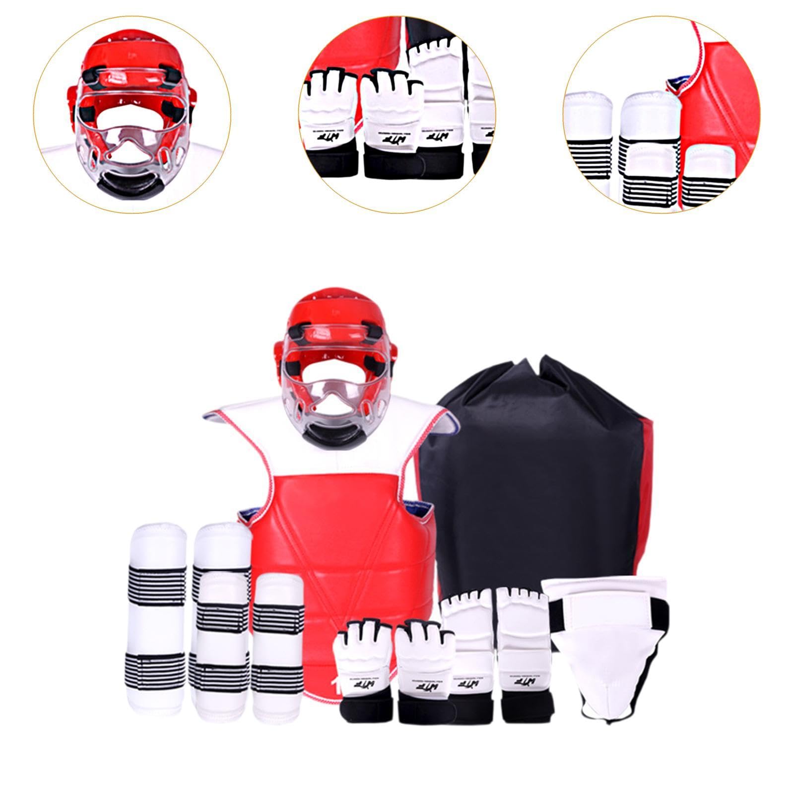 KESOTO 8pcs Taekwondo Splitting Gear Set Boxing Headgear Body Arm Protector