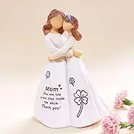 Mother Daughter Figurine Hand-Painted - Faceless Resin Embrace Sculpture 5.2" - Gift for Mom on Birthday Mothers Day Wedding & Christmas