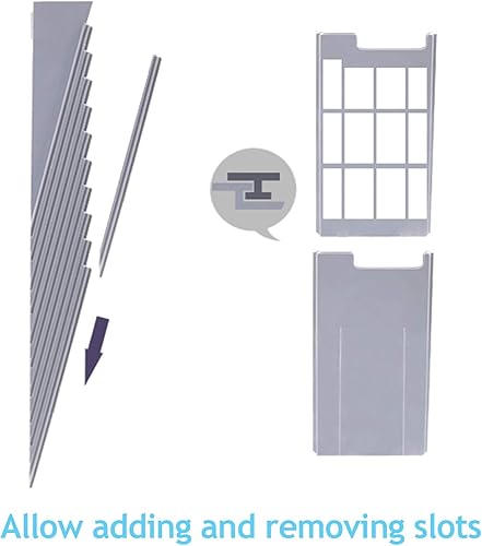 Miniatura 6 de NADAMOO Soporte retráctil para tarjetas de tiempo con 10 bolsillos, soporte de plástico para tarjetas de pared, compatible con máquina de tarjetas