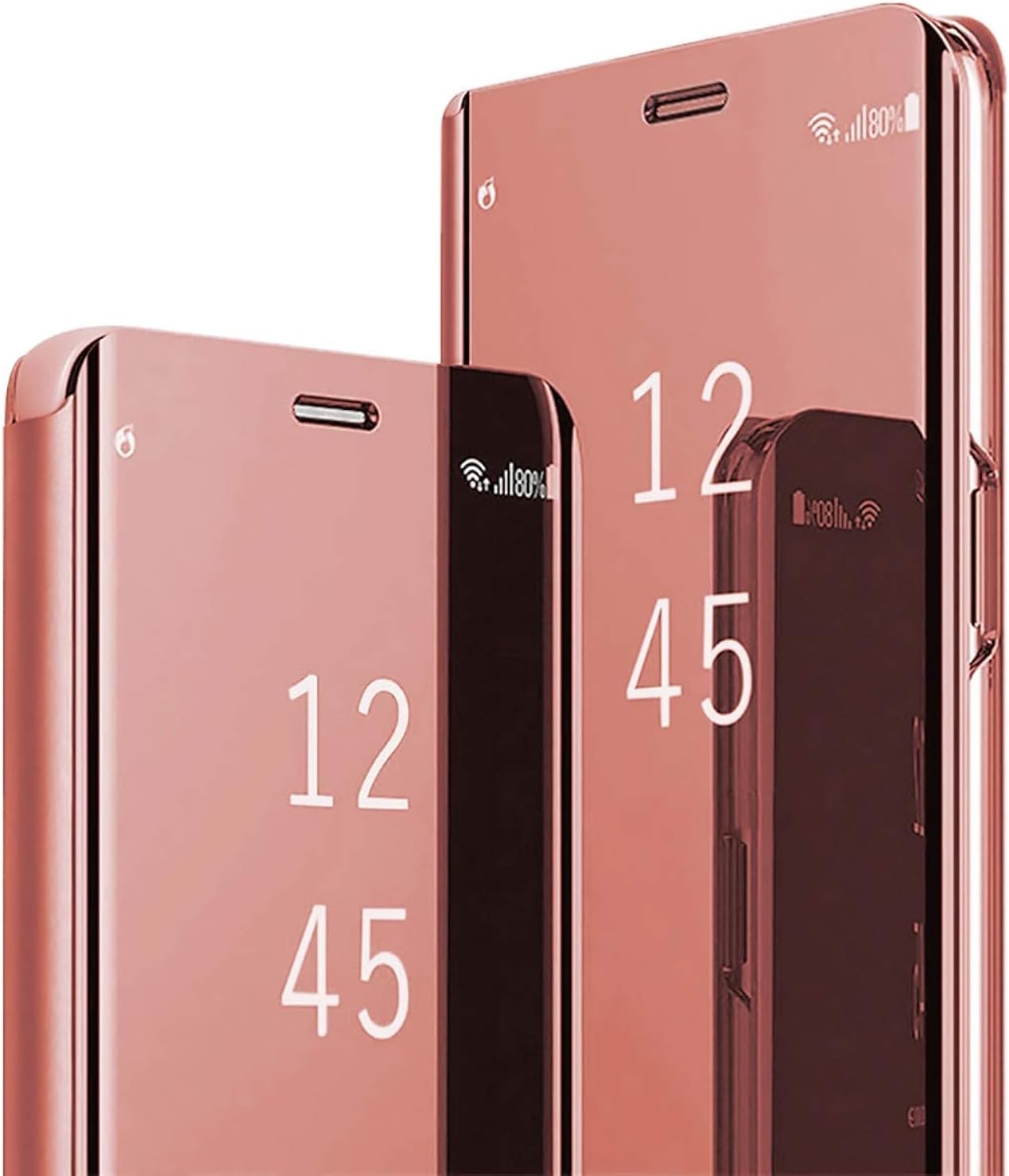 A52/A52S Case Compatible with Samsung Galaxy A52/A52S 5G Cell Phone Case Clear View Mirror Flip Cover PU Leather Cases with Kickstand Anti-Fall Protective Cover for Samsung A52/A52S 4G/5G 6.5-inch