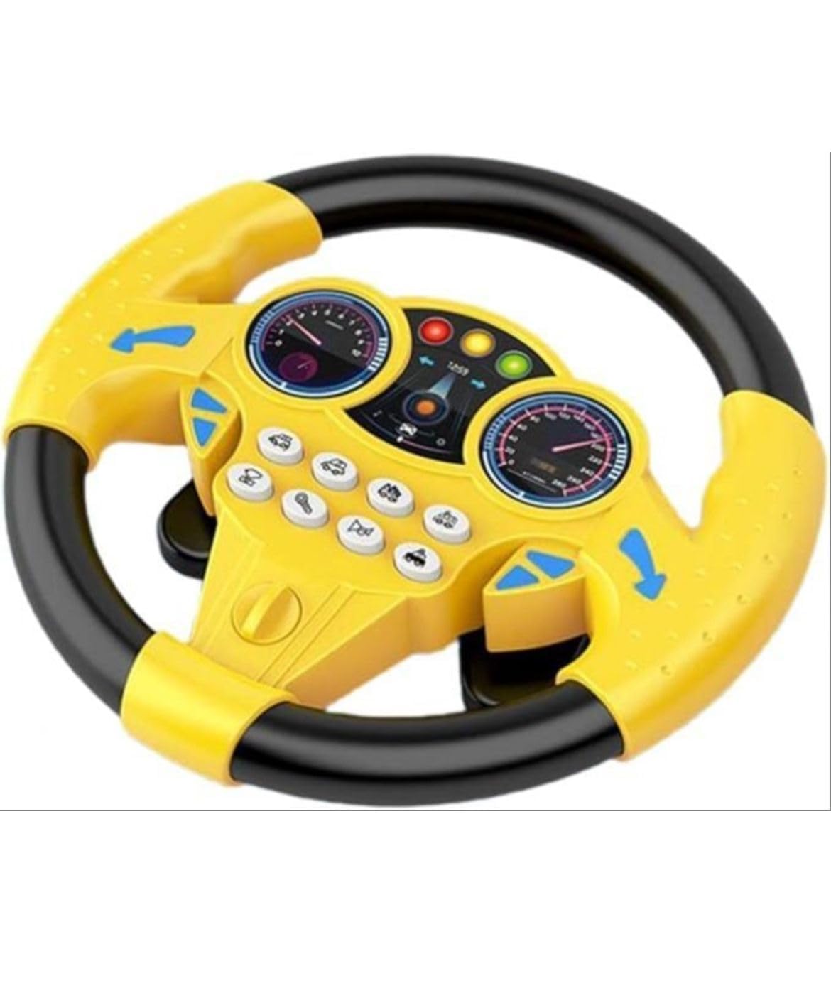 Noven Steering Wheel Toy Simulate Driving Car Copilot Steering Wheel Electric Baby Toys with Sound Driving Vocal Toy Kids Musical Educational Stroller Color-Yellow - Image 5 thumbnail