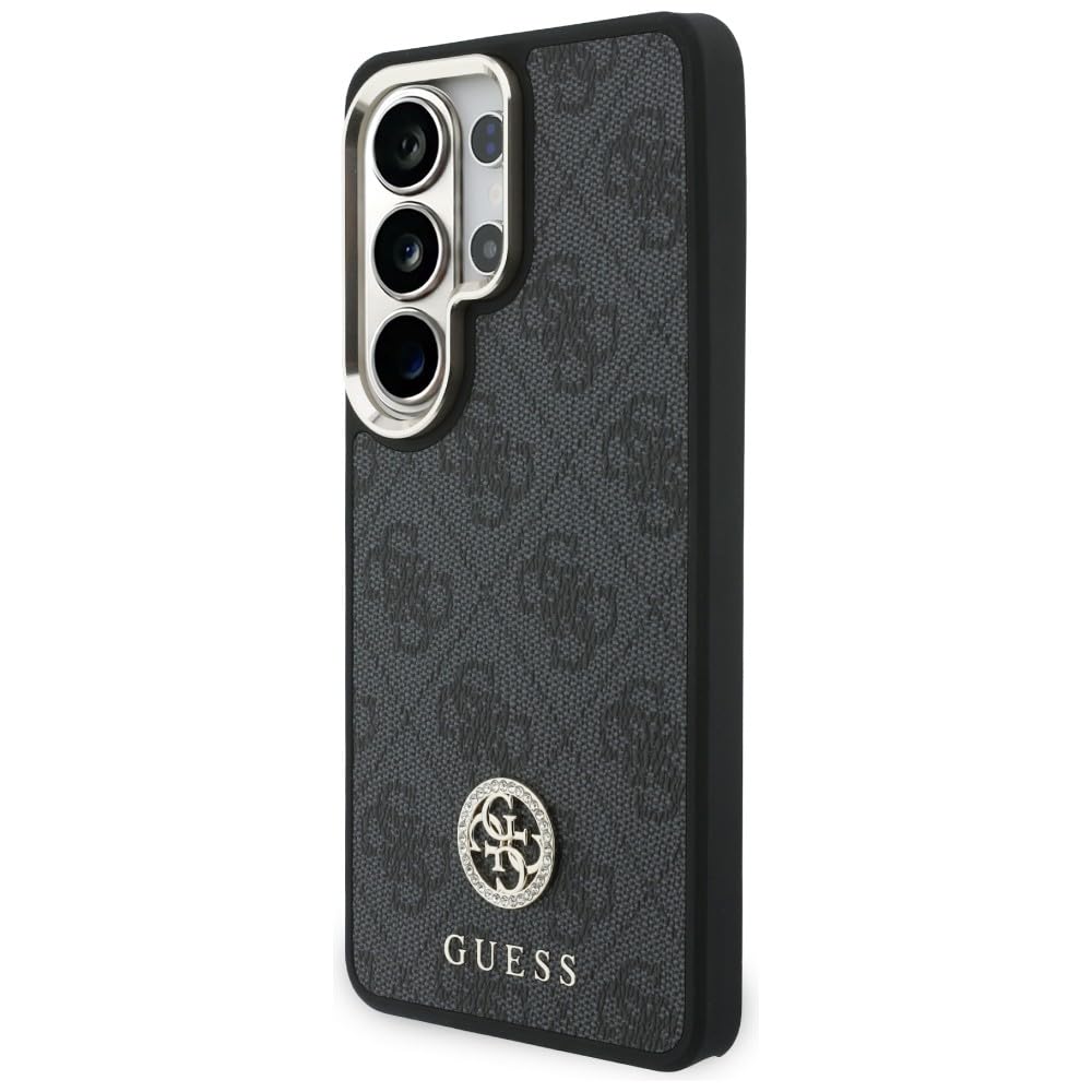 CG MOBILE Guess etui + smycz 4G, duża bransoletka ze strasu, trójkątna bransoletka kompatybilna z MagSafe do Samsung Galaxy S26 Ultra (czarna)