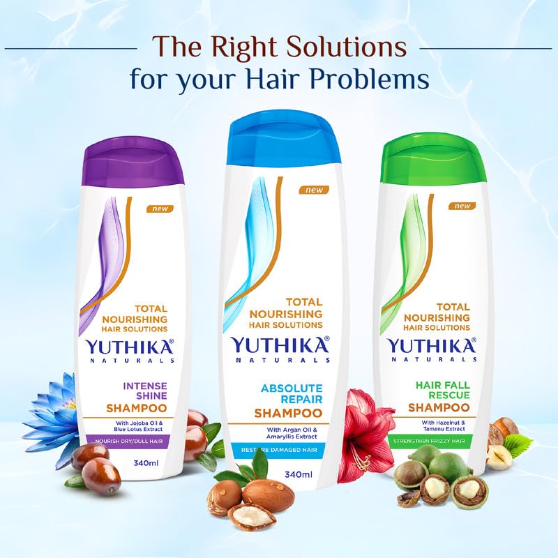 Yuthika Absolute Repair Shampoo For Damaged Hair 340ml |Total Nourishing Shampoo For Women & Men| Enriched With Argan Oil & Amaryllis Extract - Image 8