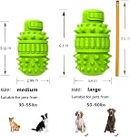 PIFFZEDO Natural Rubber Dog Toy for Large Medium Breed Aggressive Chewer Super Power Dog Chew Toys Squeaky Dog Birthday Toy Dog Toothbrush Interactive Tough Durable Dog Toys(Green,Large)
