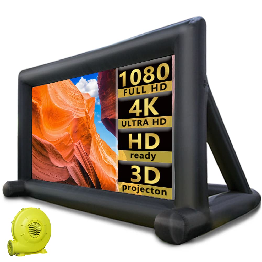 31ft Inflatable Movie Screen Outdoor,No Seam Projector Screen with Air Blower, Support Front & Rear Projection
