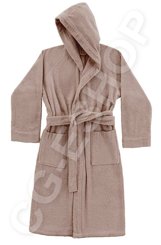 Albornoz con Capuccio Esponja 390 gr 100% algodón Hombre Mujer Unisex Beige