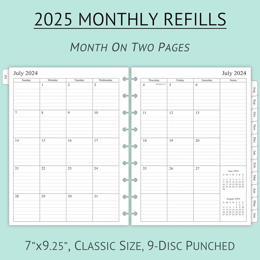 Amazon.com : newestor 2025 Monthly Planner Refills for Happy Planner Classic Size, 14 Months from November 2024 to Dec 2025, 9 Discs Punched, 7 amazon-com-newestor-2025-monthly-planner-refills-for-happy-planner-classic-size-14-months-from-november-2024-to-dec-2025-9-discs-punched-7-x-9-1-4-office-products