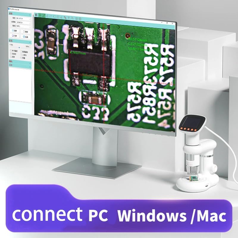 Image of ToboWireless Handheld Digital Microscope with 2 inch LCD Screen,1000X Pocket Microscope for Kids with 8 LED Lights,Portable Microscope for Adults with Stand-TD-1018IM.