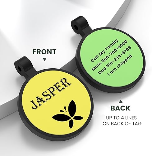 Miniatura 3 de YEHANTI Etiquetas de silicona grabadas para mascotas, silenciosas y ligeras, impermeables, personalizadas, con hermosos iconos, redondas