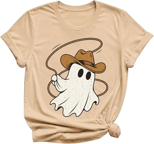 Funny Halloween Shirt for Women Men, Humorous Spooky Graphic T Shirt, Casual Fal