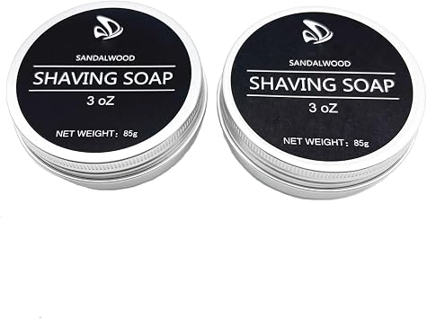 Shaving Soap for Men- Sandalwood Mens Shave Soap- Smoothest Wet Men's Shaving Cream Soap-Travel Size Shaving Soap Cream 2 pack 3 oz
