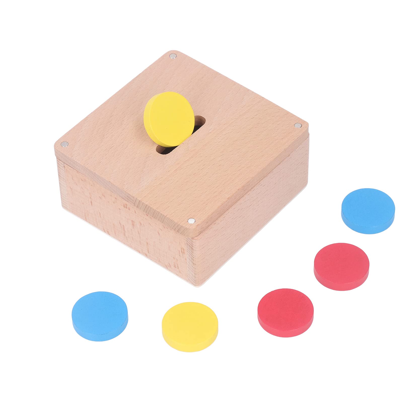 Tbest Kit Scatola di Permanenza Oggetti 4 in 1, Kit di Gioco in Legno per Giocattoli Didattici Impilabili per Forma e Colore per i più Piccoli