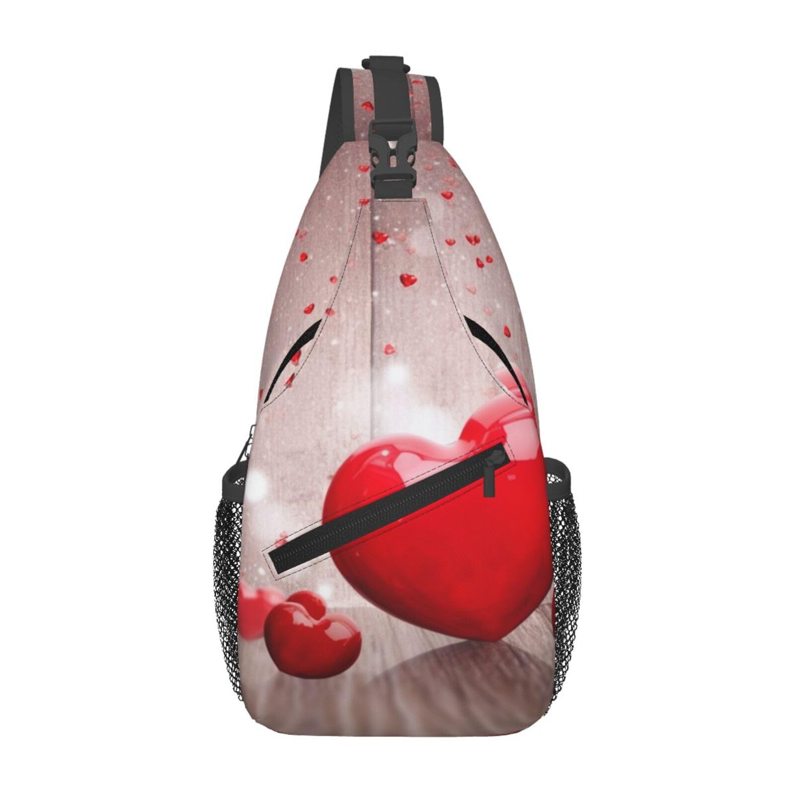 Sac à dos à bandoulière de voyage grand compartiment noir et rouge - 8