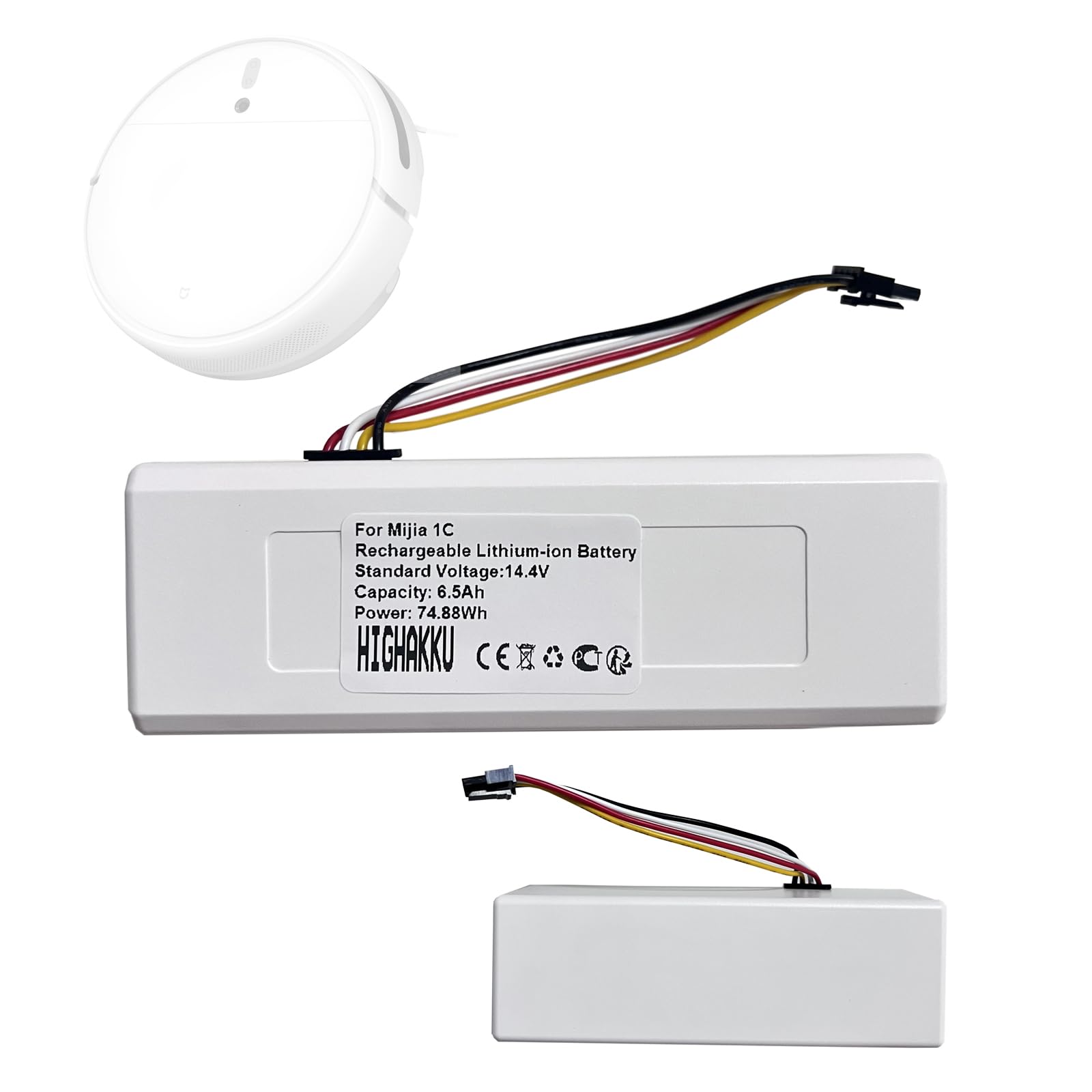 Batteria 14.4V 3200mAh per Xiaomi Mi Robot Aspirapolvere Mop 2 XMSTJQR2C STYTJ03ZHM 2C Accessori Batterie di ricambio  44