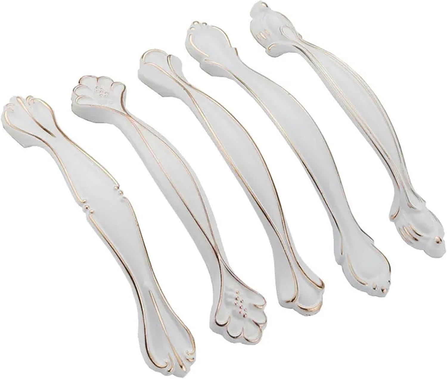 Cabinet Pulls Knobs Aluminium Alloy Kitchen Door Handles Furniture Hardware Wardrobe Cupboard Handle Drawer Pulls 1Pcs(White 9017-96mm)