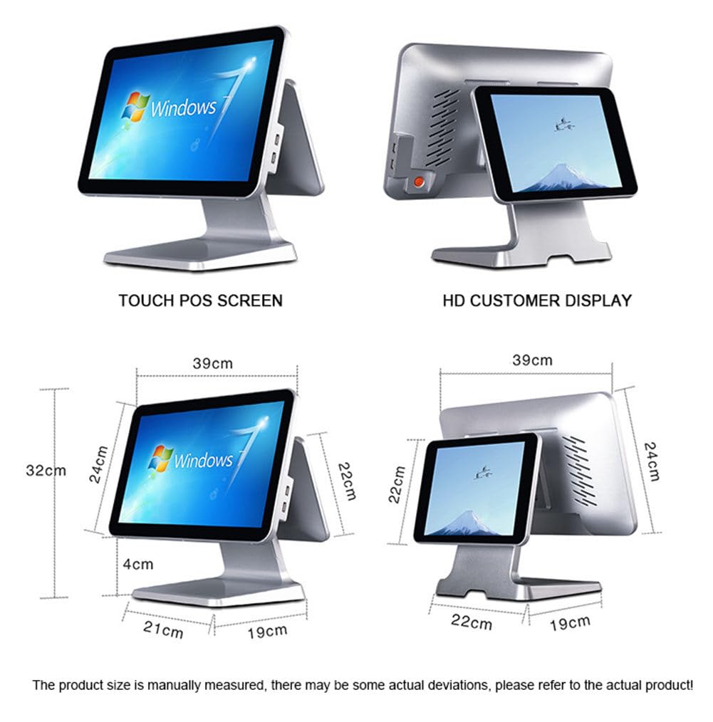 Registratore Cassa Negozio,Schermo Touch Pos e Display Cliente HD, 15,6 Pollici Registratore di Cassa per Minimarket,Centri Commerciali,Supermercati,Negozi Di Abbigliamento,Ristoranti,Caffè,White
