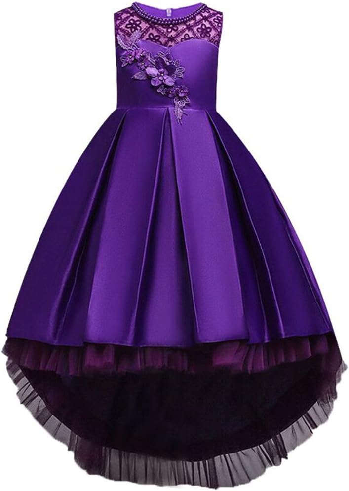 WEONEDREAMPrincess Girls Dress for Wedding Birthday Party with Train Size 3-14 Years