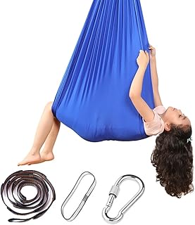 LYEAA Swing sensorial Swing elástico de acurrucado elástico para Interiores al Aire Libre (Azul) (b)