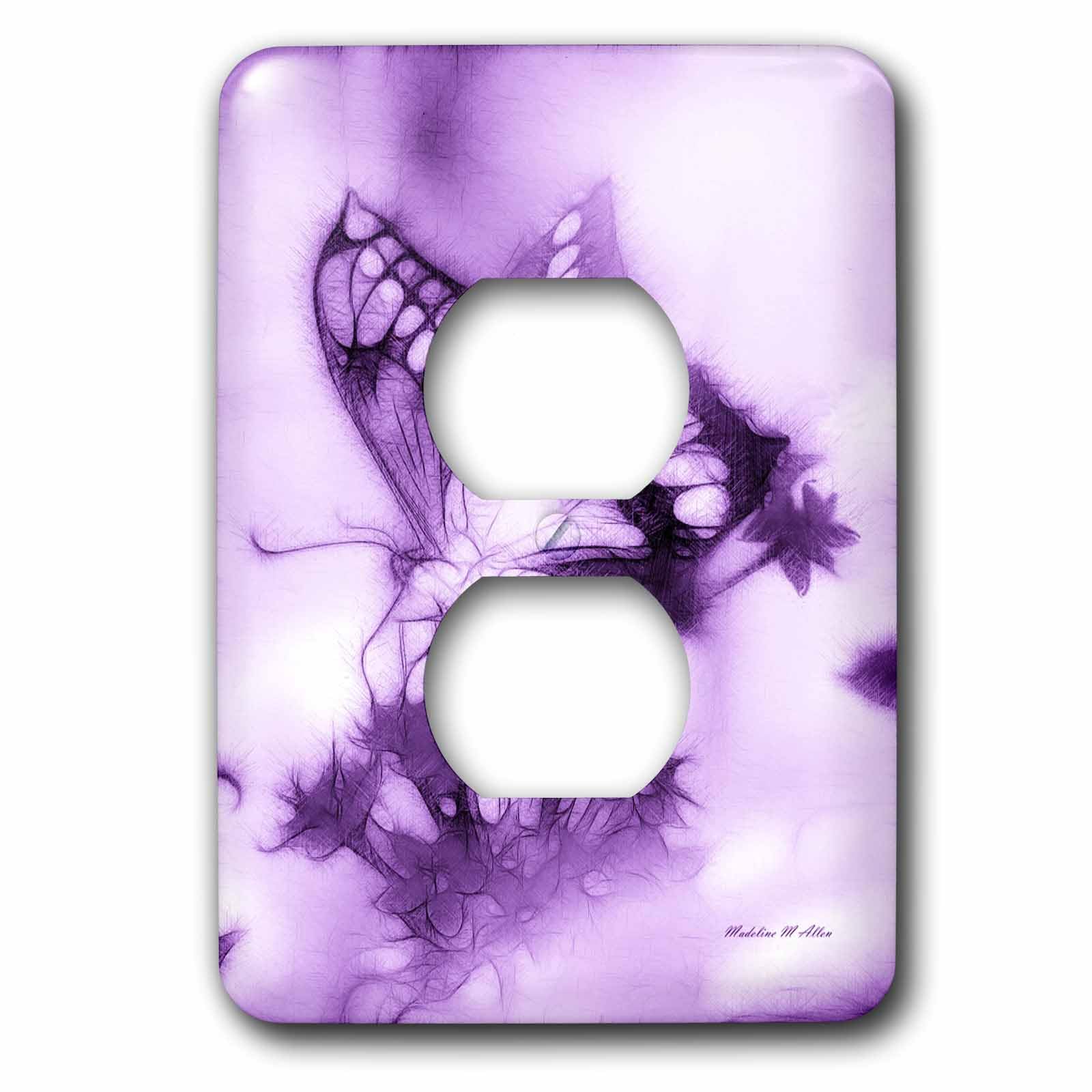 Cache 2 prises papillon violet pour embellir la chambre de votre enfant