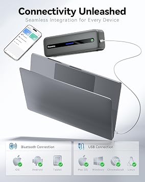 Phomemo M832 Portbale Bluetooth Thermal Printers Wireless for Travel